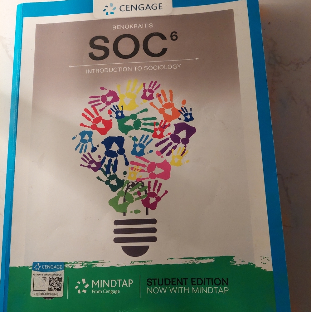 Benokraitis: Intro to Sociology Textbook Softcover mindtap NOT included